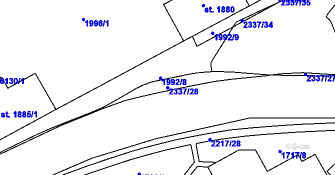 Parcela st. 2337/28 v KÚ Trutnov, Katastrální mapa