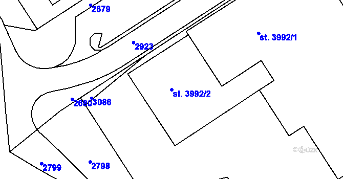 Parcela st. 3992/2 v KÚ Trutnov, Katastrální mapa