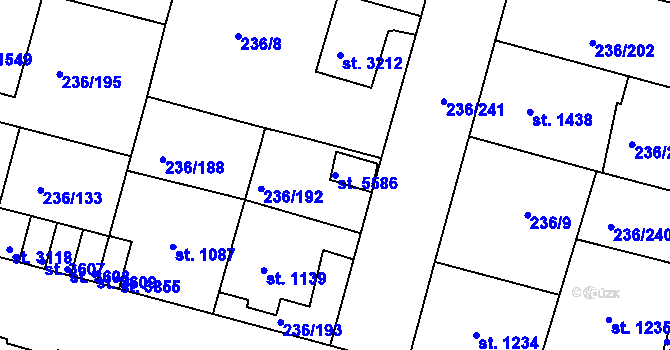 Parcela st. 5586 v KÚ Trutnov, Katastrální mapa