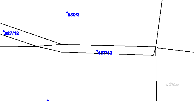 Parcela st. 487/13 v KÚ Trutnov, Katastrální mapa