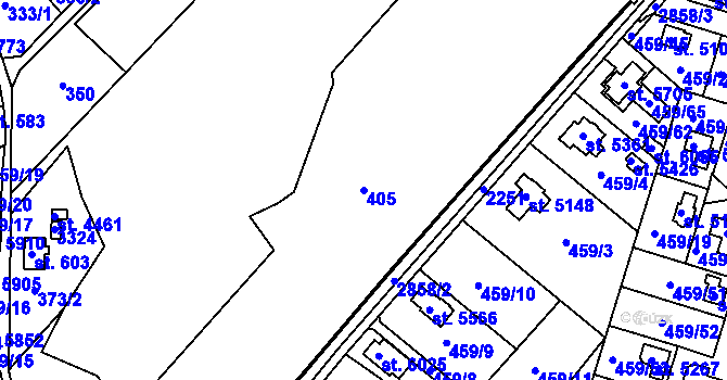 Parcela st. 405 v KÚ Trutnov, Katastrální mapa