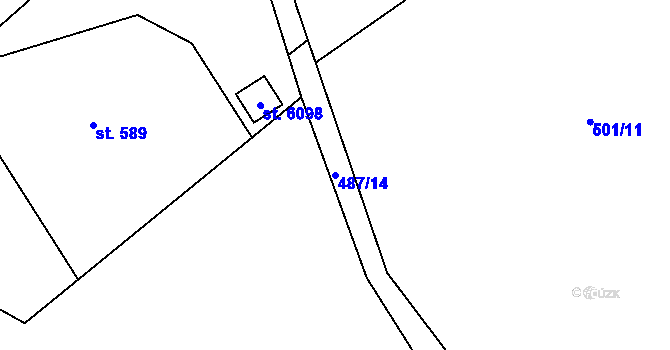 Parcela st. 487/14 v KÚ Trutnov, Katastrální mapa