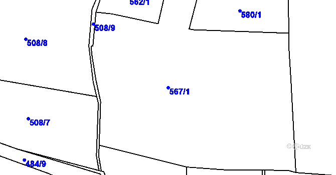 Parcela st. 567/1 v KÚ Trutnov, Katastrální mapa