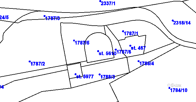 Parcela st. 5610 v KÚ Trutnov, Katastrální mapa