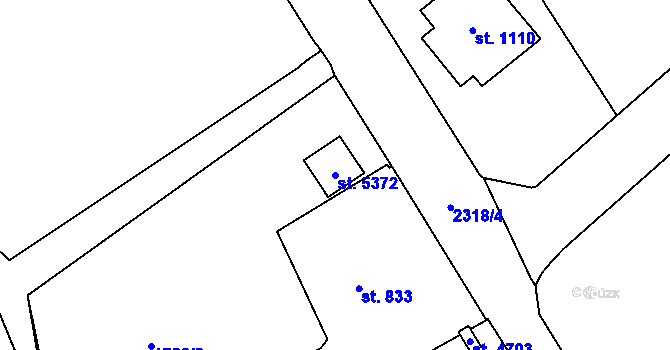 Parcela st. 5372 v KÚ Trutnov, Katastrální mapa