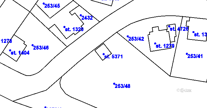 Parcela st. 5371 v KÚ Trutnov, Katastrální mapa