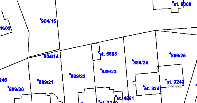 Parcela st. 5605 v KÚ Trutnov, Katastrální mapa