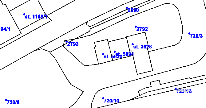 Parcela st. 5630 v KÚ Trutnov, Katastrální mapa