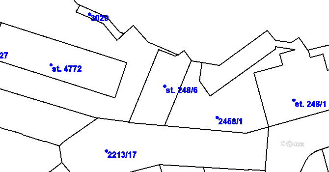 Parcela st. 248/6 v KÚ Trutnov, Katastrální mapa