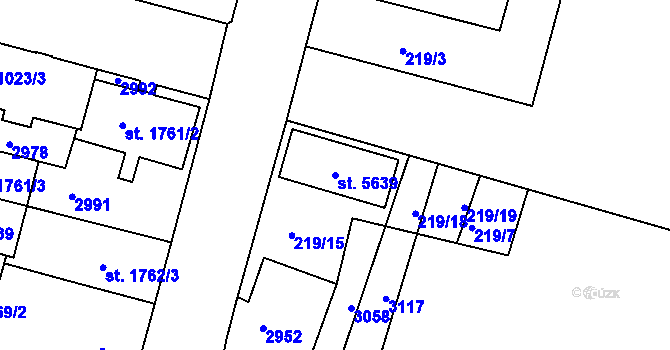 Parcela st. 5639 v KÚ Trutnov, Katastrální mapa