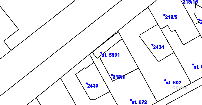 Parcela st. 5591 v KÚ Trutnov, Katastrální mapa
