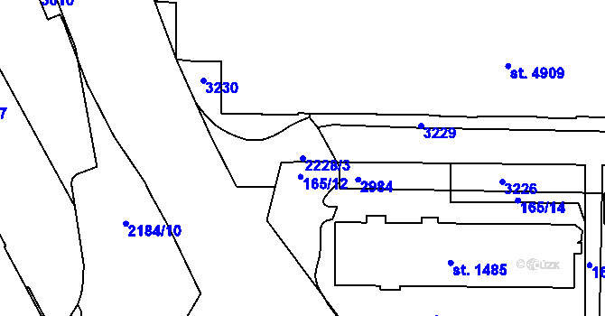 Parcela st. 2228/3 v KÚ Trutnov, Katastrální mapa