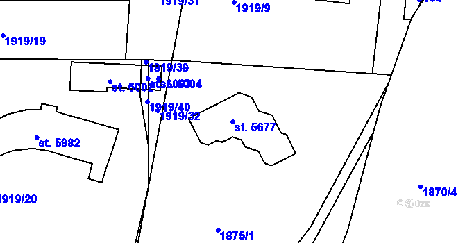 Parcela st. 5677 v KÚ Trutnov, Katastrální mapa