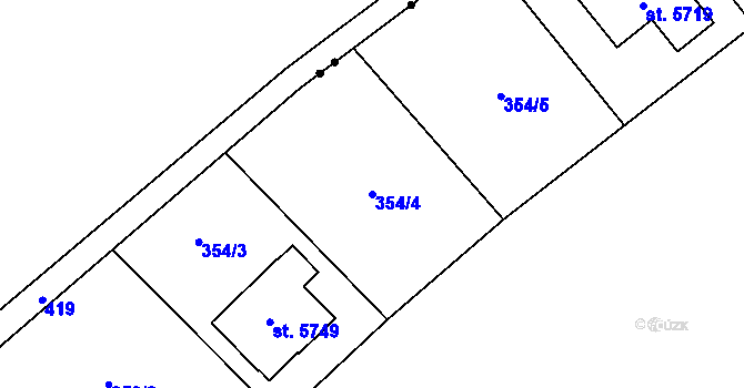 Parcela st. 354/4 v KÚ Trutnov, Katastrální mapa