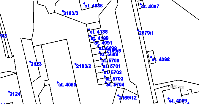 Parcela st. 5699 v KÚ Trutnov, Katastrální mapa