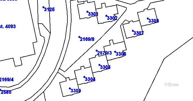 Parcela st. 2579/3 v KÚ Trutnov, Katastrální mapa