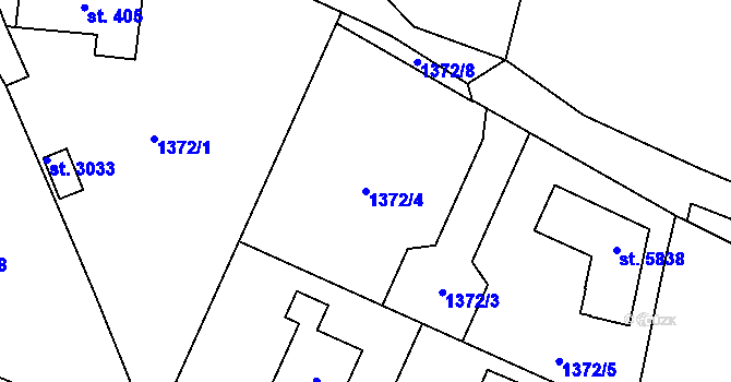 Parcela st. 1372/4 v KÚ Trutnov, Katastrální mapa