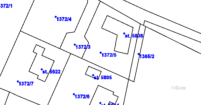 Parcela st. 1372/5 v KÚ Trutnov, Katastrální mapa
