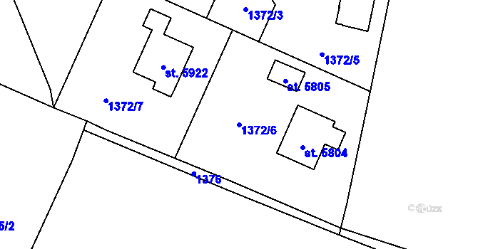 Parcela st. 1372/6 v KÚ Trutnov, Katastrální mapa