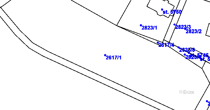 Parcela st. 2617/1 v KÚ Trutnov, Katastrální mapa