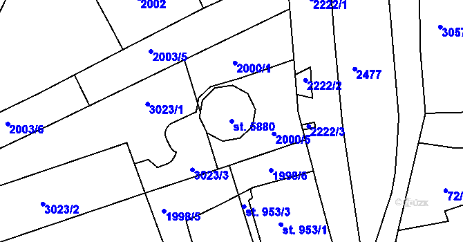 Parcela st. 5880 v KÚ Trutnov, Katastrální mapa
