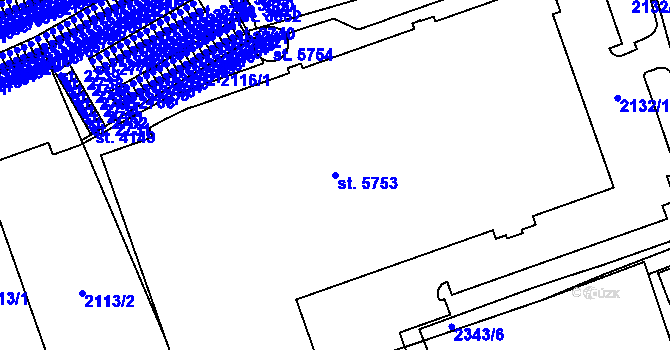 Parcela st. 5753 v KÚ Trutnov, Katastrální mapa