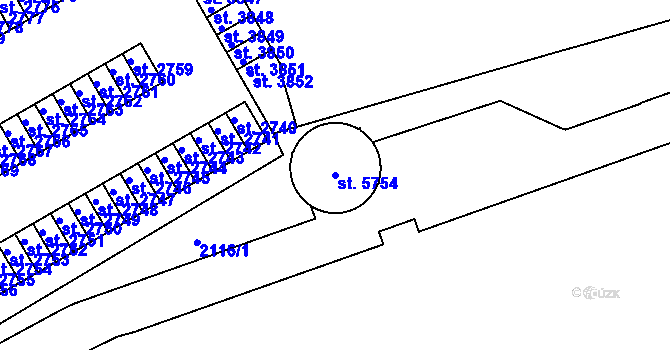 Parcela st. 5754 v KÚ Trutnov, Katastrální mapa