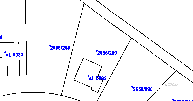 Parcela st. 2656/289 v KÚ Trutnov, Katastrální mapa