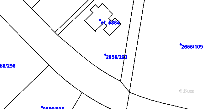 Parcela st. 2656/293 v KÚ Trutnov, Katastrální mapa