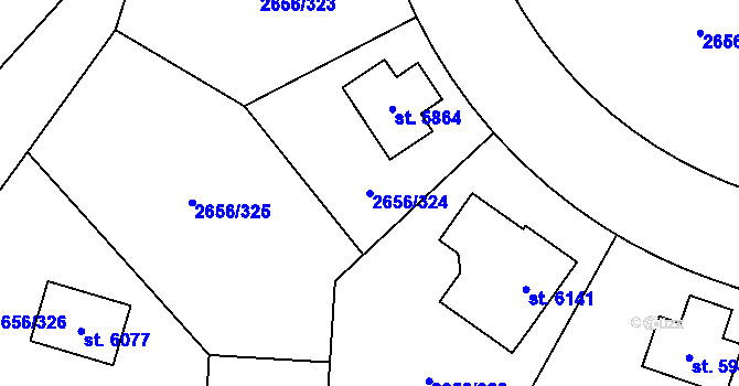 Parcela st. 2656/324 v KÚ Trutnov, Katastrální mapa