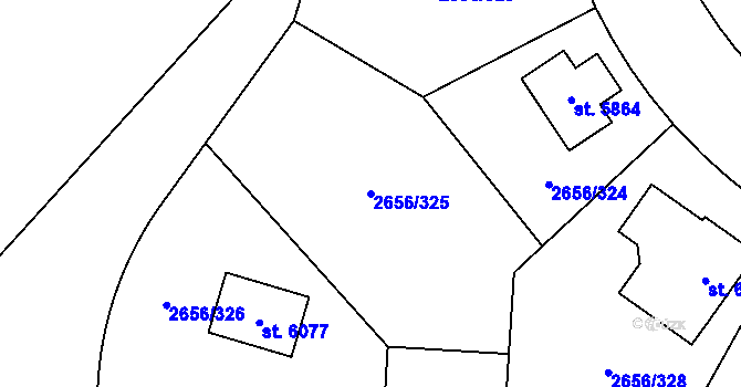 Parcela st. 2656/325 v KÚ Trutnov, Katastrální mapa