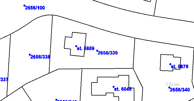 Parcela st. 2656/339 v KÚ Trutnov, Katastrální mapa