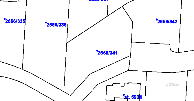 Parcela st. 2656/341 v KÚ Trutnov, Katastrální mapa