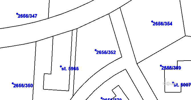 Parcela st. 2656/352 v KÚ Trutnov, Katastrální mapa