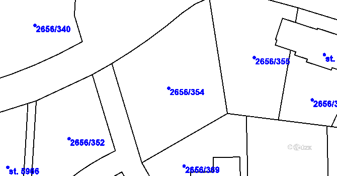 Parcela st. 2656/354 v KÚ Trutnov, Katastrální mapa