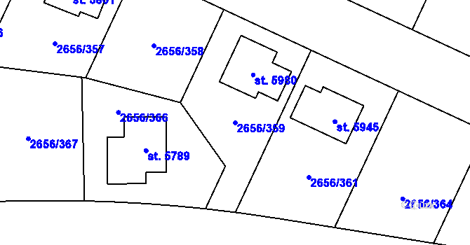 Parcela st. 2656/359 v KÚ Trutnov, Katastrální mapa