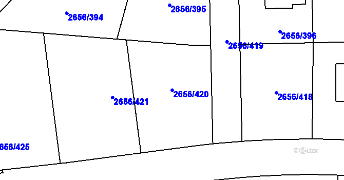 Parcela st. 2656/420 v KÚ Trutnov, Katastrální mapa