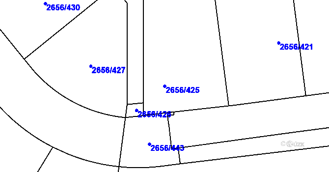 Parcela st. 2656/425 v KÚ Trutnov, Katastrální mapa