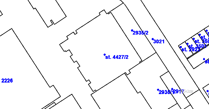 Parcela st. 4427/2 v KÚ Trutnov, Katastrální mapa