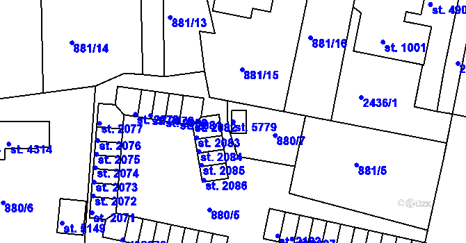 Parcela st. 5779 v KÚ Trutnov, Katastrální mapa