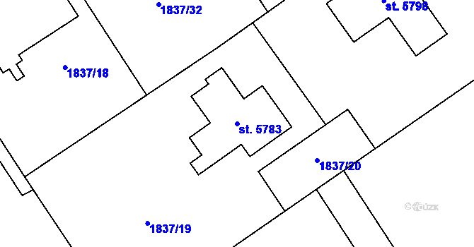 Parcela st. 5783 v KÚ Trutnov, Katastrální mapa