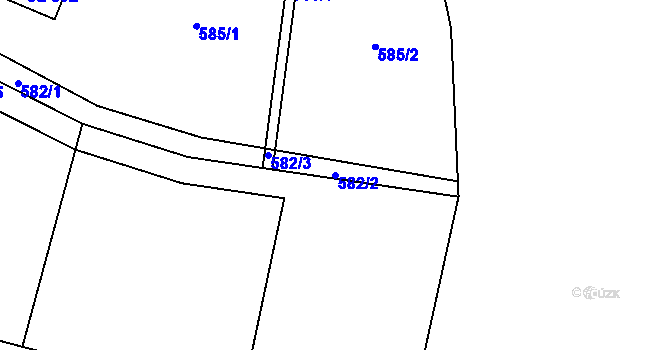 Parcela st. 582/2 v KÚ Trutnov, Katastrální mapa