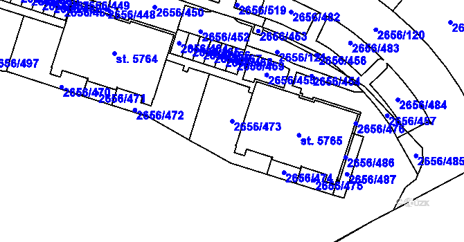 Parcela st. 2656/473 v KÚ Trutnov, Katastrální mapa