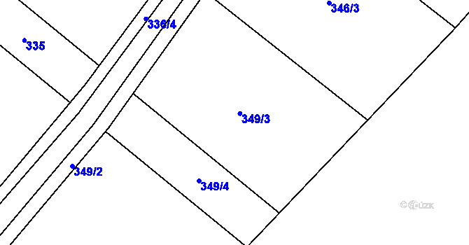 Parcela st. 349/3 v KÚ Trutnov, Katastrální mapa