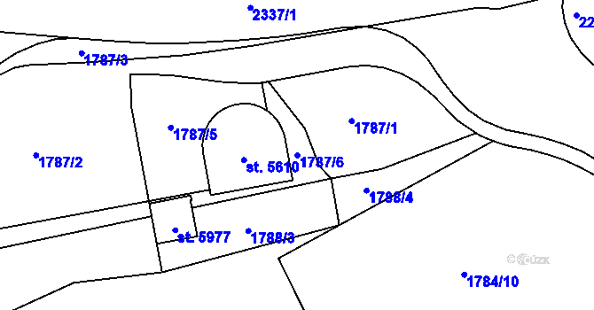 Parcela st. 1787/6 v KÚ Trutnov, Katastrální mapa