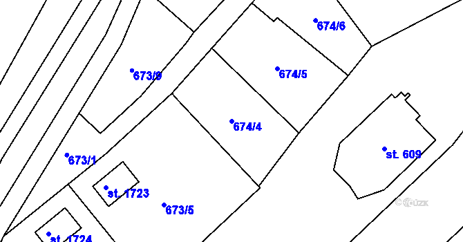 Parcela st. 674/4 v KÚ Trutnov, Katastrální mapa