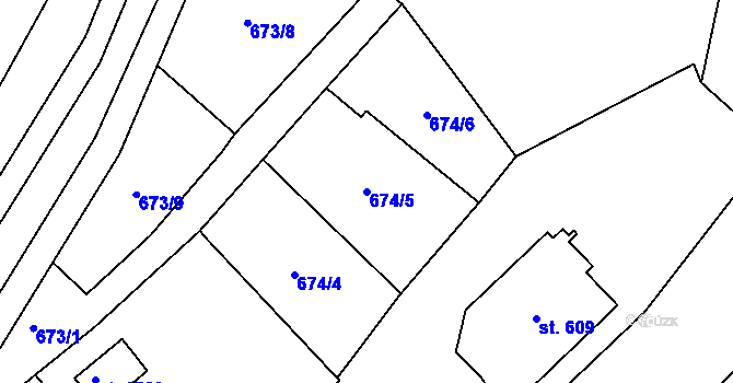 Parcela st. 674/5 v KÚ Trutnov, Katastrální mapa