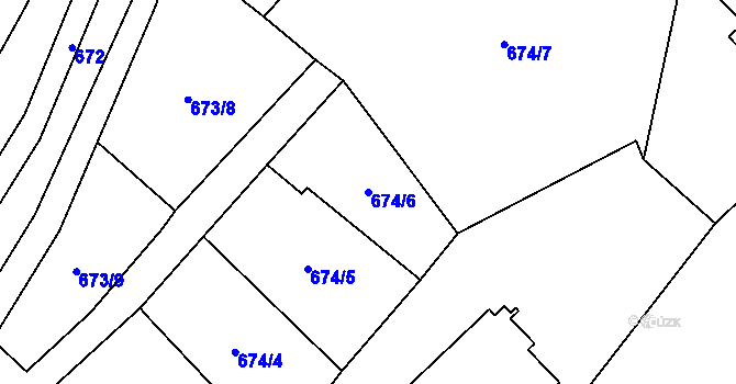 Parcela st. 674/6 v KÚ Trutnov, Katastrální mapa