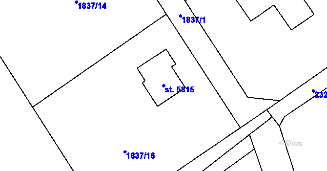 Parcela st. 5815 v KÚ Trutnov, Katastrální mapa