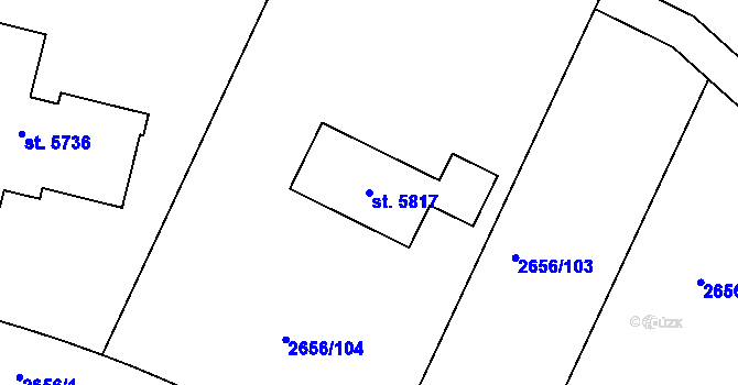 Parcela st. 5817 v KÚ Trutnov, Katastrální mapa
